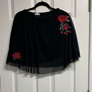 Btween Us Black Skirt with Red Accents